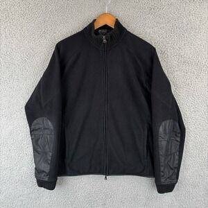 Vintage Polo Ralph Lauren Sweater Jacket Men M Black Full Zip Wool Made USA READ